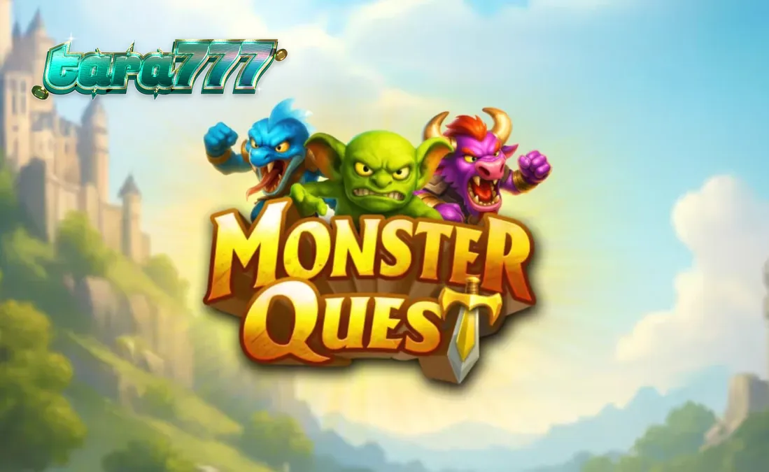 Tampilan visual kastil dan ksatria dalam permainan slot Monster Quest